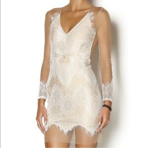 For Love And Lemons Cream Lace Mini Dress